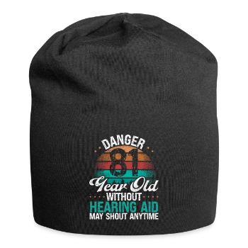 81 Birthday Idea Humor May Shout Funny 81 Year Old - Jersey-Beanie - Schwarz - Vorne