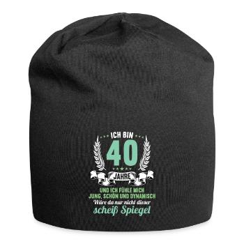 40 Jahre Jung Schön Dynamisch 40 Geburtstag - Jersey-Beanie - Schwarz - Vorne