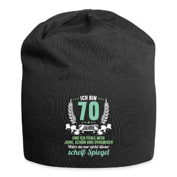 70 Jahre Jung Schön Dynamisch 70 Geburtstag - Jersey-Beanie - Schwarz - Vorne