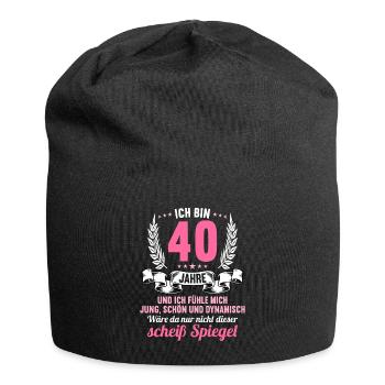 40 Jahre Jung Schön Dynamisch 40 Geburtstag - Jersey-Beanie - Schwarz - Vorne