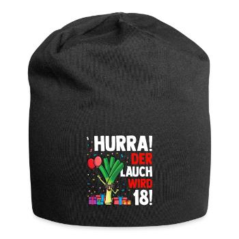 Hurra der Lauch wird 18 - Jersey-Beanie - Schwarz - Vorne