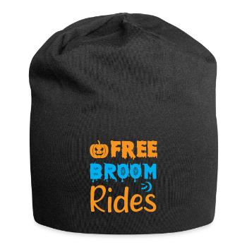 Kostenlose Besenfahrten - Halloween-Humor - Jersey-Beanie - Schwarz - Vorne