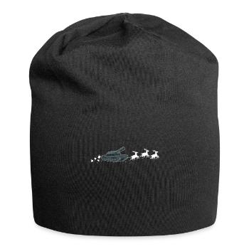 Tank Santa Christmas Sleigh - Drôle de Char Noël - Bonnet en jersey - noir - Devant
