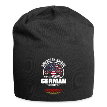 American Raised With German Roots German Germany - Jersey Beanie - black - Front