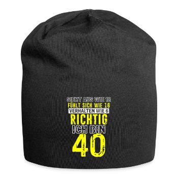 Vintage 40 Jahre Mann 40ter Geschenk 40. Geburtsta - Jersey-Beanie - Schwarz - Vorne
