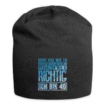 Vintage 40 Jahre Mann 40ter Geschenk 40. Geburtsta - Jersey-Beanie - Schwarz - Vorne