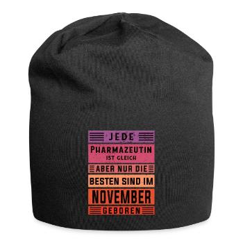 Laborant Geburtstag November geboren Pharmazeutin - Jersey-Beanie - Schwarz - Vorne