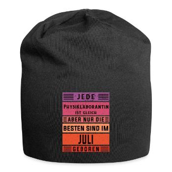 Laborant Geburtstag Juli geboren Physiklaborantin - Jersey-Beanie - Schwarz - Vorne
