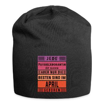Laborant Geburtstag April geboren Physiklaborantin - Jersey-Beanie - Schwarz - Vorne