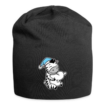 Zèbre avec oreiller et bonnet de couchage - Bonnet en jersey - noir - Devant