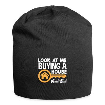 Homeowner Home Purchase Gift - Jersey Beanie - black - Front