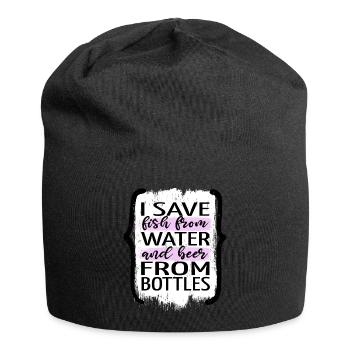present funny sayings animal geek birthday present - Jersey Beanie - black - Front