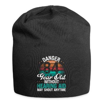 84 Birthday Idea Humor May Shout Funny 84 Year Old - Jersey-Beanie - Schwarz - Vorne