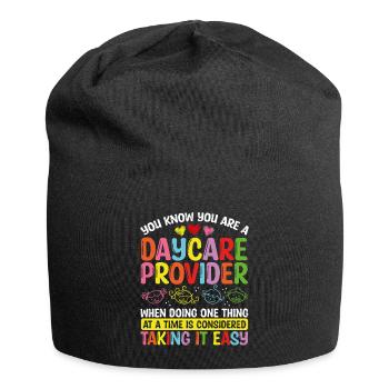 Daycare Provider Appreciation Childcare Teacher - Jersey Beanie - black - Front
