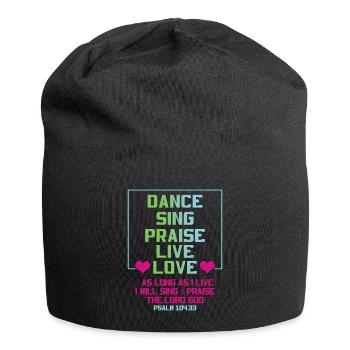 Chantez la louange Vivez l’amour Jésus Pasteur chrétien - Bonnet en jersey - noir - Devant