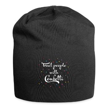 Offrez aux gens des confettis carnavalesque - Bonnet en jersey - noir - Devant
