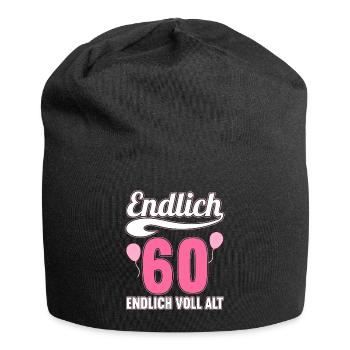Endlich 60 Jahre endlich voll alt 60 Geburtstag - Jersey-Beanie - Schwarz - Vorne