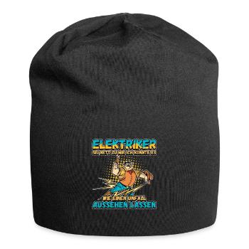 Elektriker - Sei nett zu mir - Elektroniker Lustig - Jersey-Beanie - Schwarz - Vorne