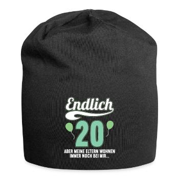 Endlich 20 aber Eltern leben bei mir 20 Geburtstag - Jersey-Beanie - Schwarz - Vorne