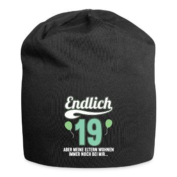 Endlich 19 aber Eltern leben bei mir 19 Geburtstag - Jersey-Beanie - Schwarz - Vorne