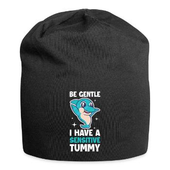 I Have A Sensitive Tummy Delphin Geschenk - Jersey-Beanie - Schwarz - Vorne