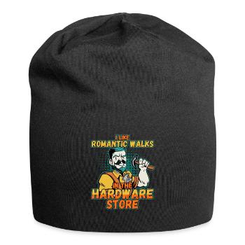 I like romantic walks in the hardware store - Jersey Beanie - black - Front