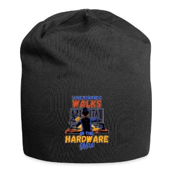 I like romantic walks in the hardware store - Jersey Beanie - black - Front
