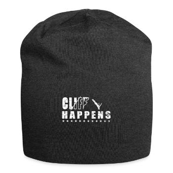 Cliff Happens - Fun Cliff Jumping - Jersey Beanie - charcoal grey - Front