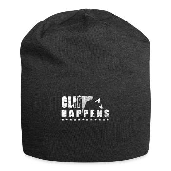 Cliff Happens - Fun Cliff Jumping - Jersey Beanie - charcoal grey - Front