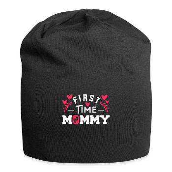 First Time Mommy Pregnancy Announcement Gender Rev - Jersey Beanie - black - Front