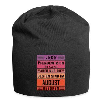 Pferde Geburtstag August geboren Pferdewirtin - Jersey-Beanie - Schwarz - Vorne