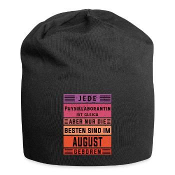 Laborant Geburtstag August geboren - Jersey-Beanie - Schwarz - Vorne