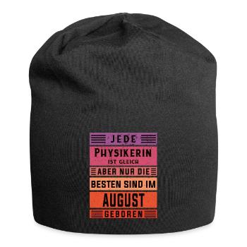 Physik Geburtstag August geboren Physikerin - Jersey-Beanie - Schwarz - Vorne