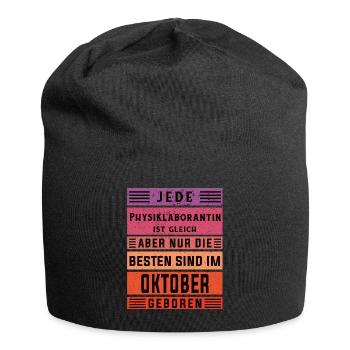 Laborant Geburtstag Oktober geboren - Jersey-Beanie - Schwarz - Vorne