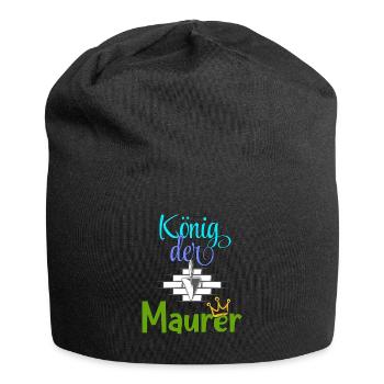 König der Maurer Baustelle Handwerker Mauer - Jersey-Beanie - Schwarz - Vorne