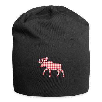 Buffalo Plaid Elch Matching Familie Weihnachten - Jersey-Beanie - Schwarz - Vorne