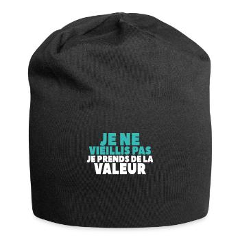Je Ne Vieillis Pas Je Prends De La Valeur - Bonnet en jersey - noir - Devant