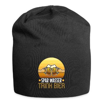 Spar wasser trink Bier - Jersey-Beanie - Schwarz - Vorne