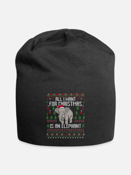 Weihnachten Elefanten Weihnachtspullover Elefant - Jersey-Beanie - Schwarz