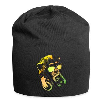Affen DJ Yellow - Jersey-Beanie - Schwarz - Vorne