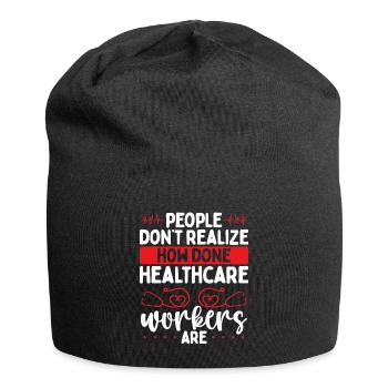 Nurse Healthcare Worker Cardiac Nursing - Jersey Beanie - black - Front