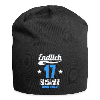 17 Jahre ich weiß kann alles Äh mama 17 Geburtstag - Jersey-Beanie - Schwarz - Vorne