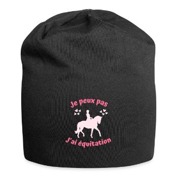 Je Peux Pas J'ai Equitation Idée Cadeau Cavalière - Bonnet en jersey - noir - Devant