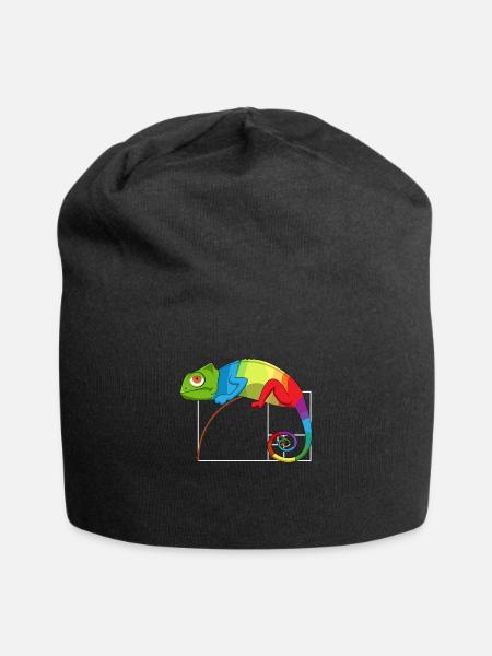 Fibonacci Tag Goldenes Ratio Mathe Chamäleon - Jersey-Beanie - Schwarz