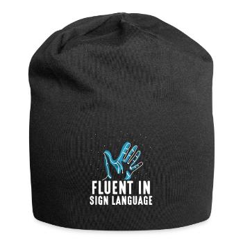 Maîtrise de la langue des signes Sensibilisation aux signes - Bonnet en jersey - noir - Devant