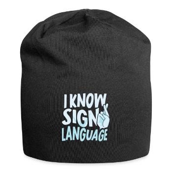 Ich Kann Gebärdensprache Gebärden Awareness Gestik - Jersey-Beanie - Schwarz - Vorne