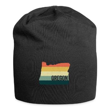 Retro 80s Distressed Vintage Sunset Oregon - Jersey Beanie - black - Front