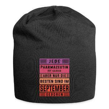 Laborant Geburtstag September geboren Pharmazeutin - Jersey-Beanie - Schwarz - Vorne