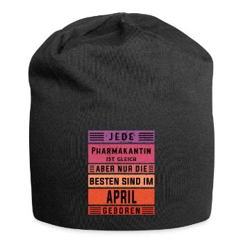Pharmazeut Geburtstag April geboren Pharmakantin - Jersey-Beanie - Schwarz - Vorne