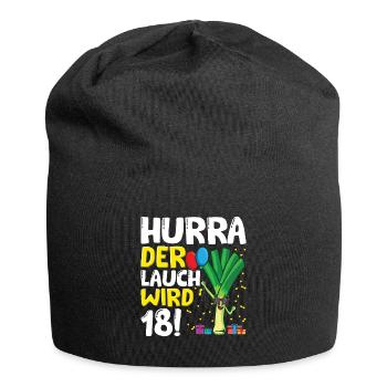 Hurra der Lauch wird 18 - Jersey-Beanie - Schwarz - Vorne